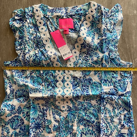 NWT Lilly Pulitzer Joan Tunic Dress in Turquoise Oasis Shell Me You Love Me - Picture 7 of 10